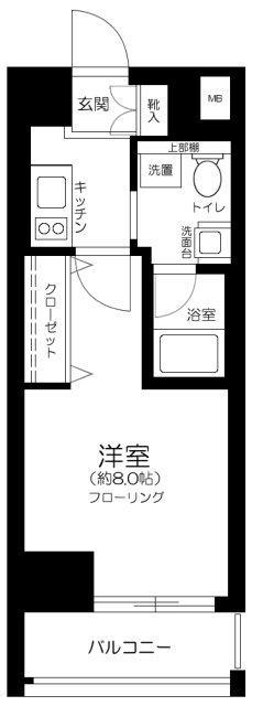 ディアレイシャス尾久駅前(1K/2階)の間取り写真