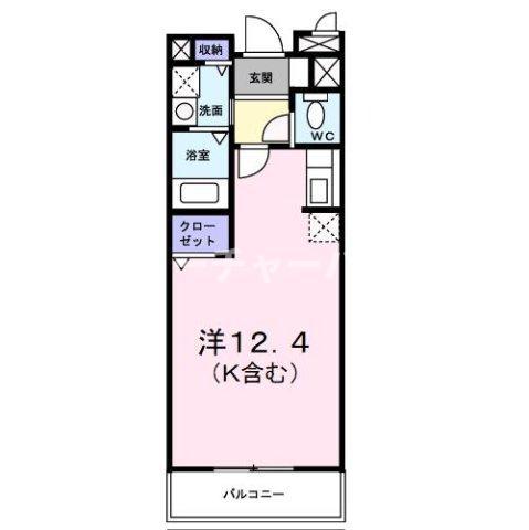 ルートサイドヴィラ(ワンルーム/3階)の間取り写真