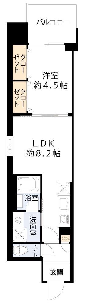 レオングラン本町橋(1LDK/5階)の間取り写真