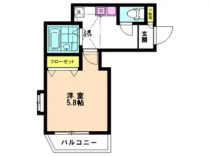 ピークハイム和光L(1K/2階)の間取り写真