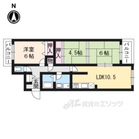 ヴェルデ三番館(3LDK/3階)の間取り写真