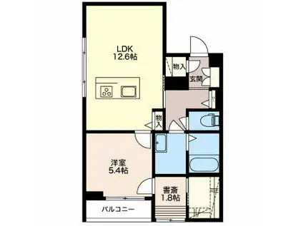 笹口レジデンス 205(1LDK/2階)の間取り写真