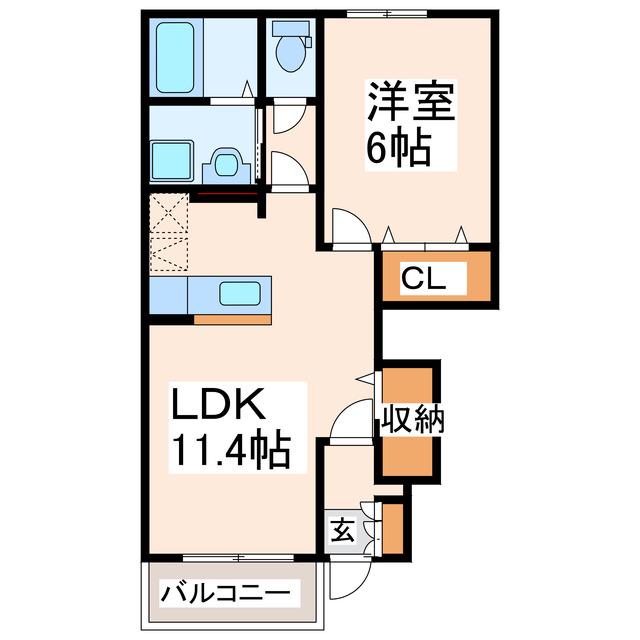 メゾン・ジェルメIIIIIIIV(1LDK/1階)の間取り写真