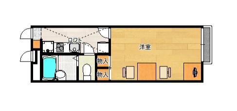 レオパレスASEBAI(1K/1階)の間取り写真