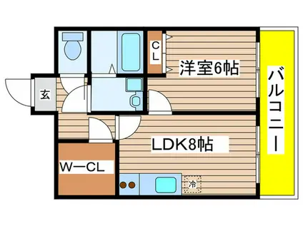 ウィンベル(1LDK/8階)の間取り写真