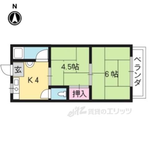 かなめの館(2K/1階)の間取り写真
