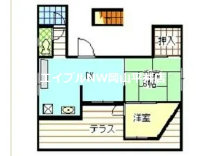 メルヘン(1DK/2階)の間取り写真