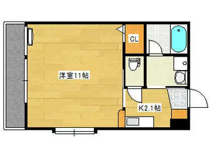 フリージアコート(1K/6階)の間取り写真