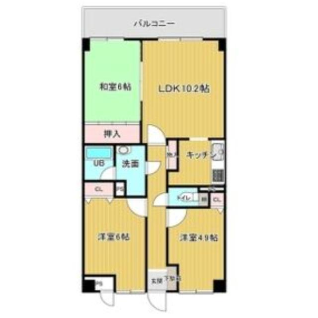 タオコート湯川(3LDK/4階)の間取り写真
