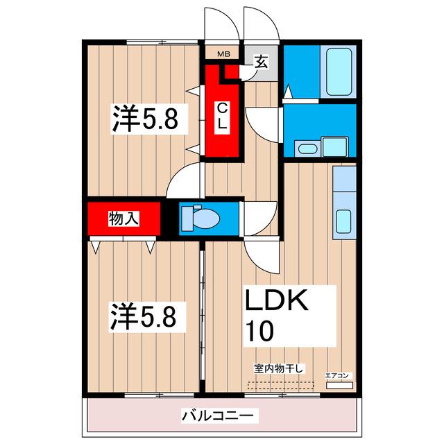 グレースヒルズ II(2LDK/3階)の間取り写真
