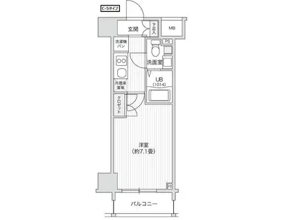 レジディア笹塚II(1K/4階)の間取り写真