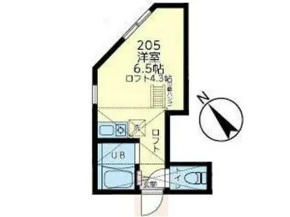 ユナイト田浦ブレストン(1K/1階)の間取り写真