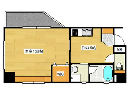 シャングリラI(1DK/5階)の間取り写真