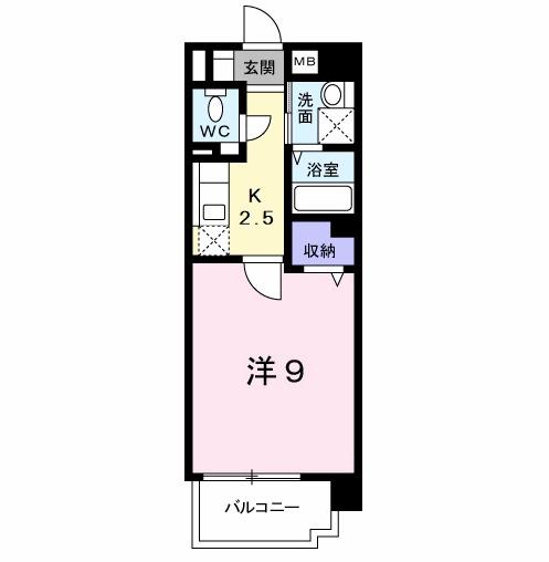 フォレスト裕萌里(1K/3階)の間取り写真