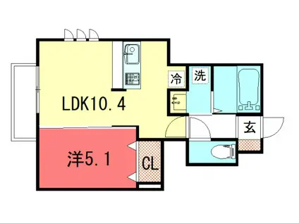 メゾン・ド・雅(1LDK/1階)の間取り写真
