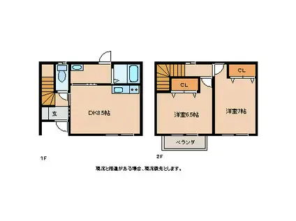 レジデンスドリーム(2DK/1階)の間取り写真