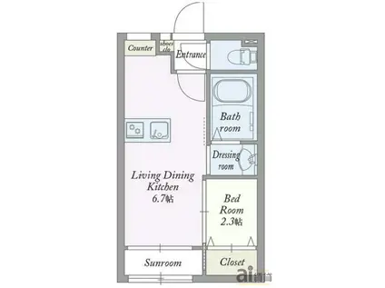 ARGENTA(1DK/2階)の間取り写真