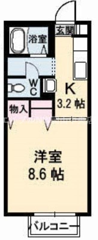杉乃子ハイム(1K/1階)の間取り写真