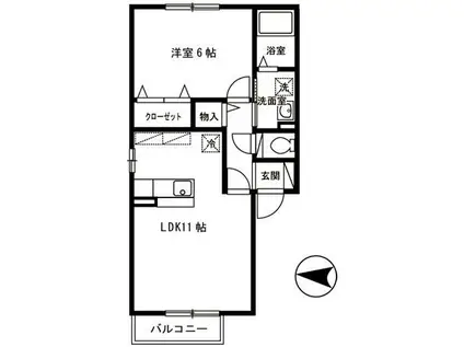 セジュール・アンテ(1LDK/2階)の間取り写真