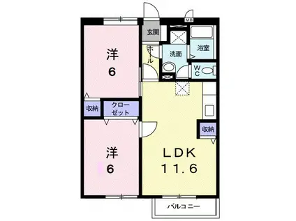 サニーヒル.ゴン(2LDK/1階)の間取り写真