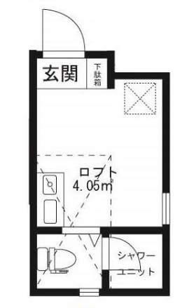 サークルハウスB(ワンルーム/1階)の間取り写真