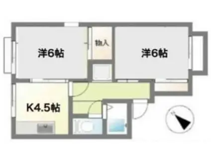 トラスト神戸(2DK/2階)の間取り写真