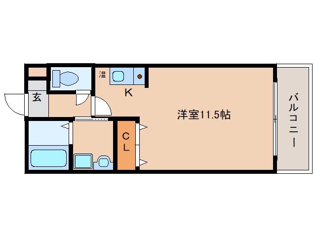 結充イムーブル(ワンルーム/3階)の間取り写真