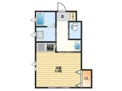 LIME HOUSE(ワンルーム/1階)の間取り写真