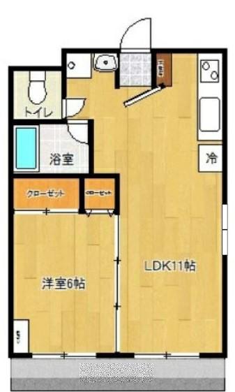 パラッツォ櫛原(1LDK/3階)の間取り写真