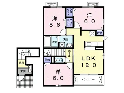 エストレーラI(2LDK/2階)の間取り写真