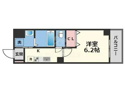 みおつくし十三(1K/1階)の間取り写真