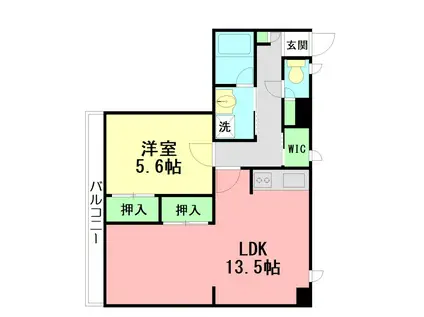 アクエリアリゾートウエストコースト茅ヶ崎(1LDK/3階)の間取り写真