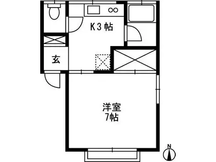 あべハイツ(1K/1階)の間取り写真