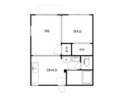 市ヶ尾サンハイツ(2DK/1階)の間取り写真