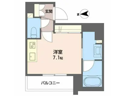 ヴィレッタ鉄砲町(ワンルーム/4階)の間取り写真