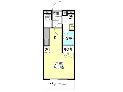 JR鹿島線 鹿島神宮駅 徒歩99分 3階建 築5年(1K/2階)の間取り写真