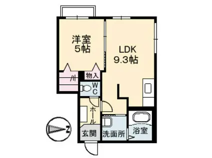 ベレオ・中通(1LDK/1階)の間取り写真