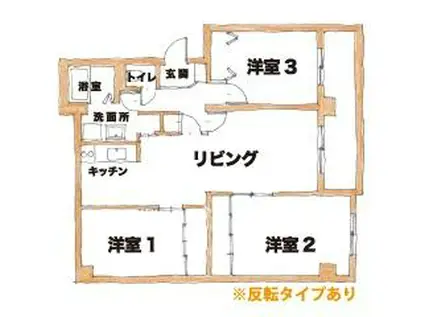 BETTER R 松原(3LDK/3階)の間取り写真