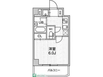 コンシェリア新橋(1K/6階)の間取り写真