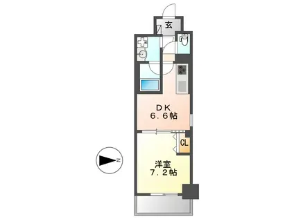 フレール上前津(1DK/11階)の間取り写真