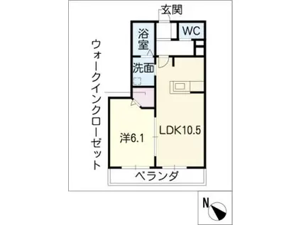 アルカンシェル(1LDK/3階)の間取り写真