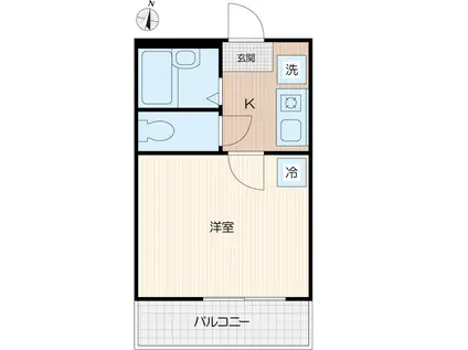 グランフェリオ横浜元町(1K/3階)の間取り写真