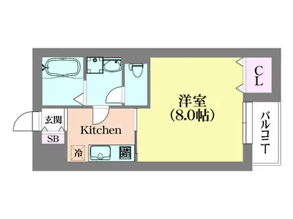 ブルーム(1K/1階)の間取り写真
