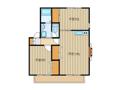 キャッスルユーツー(2LDK/1階)の間取り写真