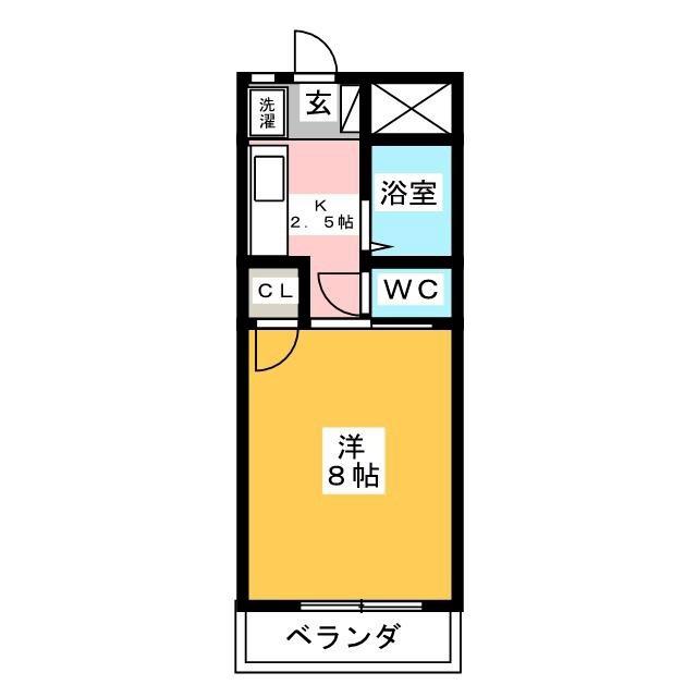 カーサクリタ(1K/3階)の間取り写真
