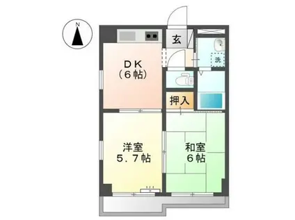 アソルティ横浜保土ヶ谷(2DK/4階)の間取り写真