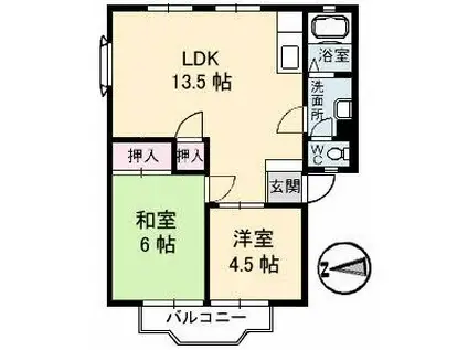 MAIコーポ I(2LDK/2階)の間取り写真