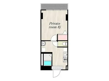 サインパレス(1K/2階)の間取り写真