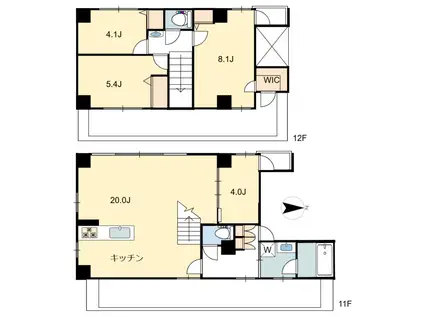 プレジャーガーデン錦糸町(4LDK/11階)の間取り写真