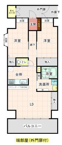 マルイローズガーデン(2LDK/13階)の間取り写真
